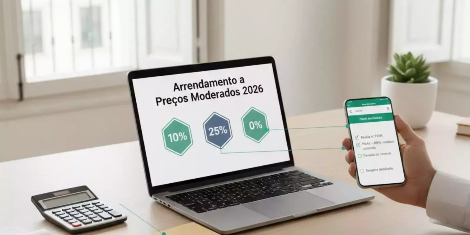 Arrendamento a Preços Moderados 2026: IRS 10%, 25% ou 0%?